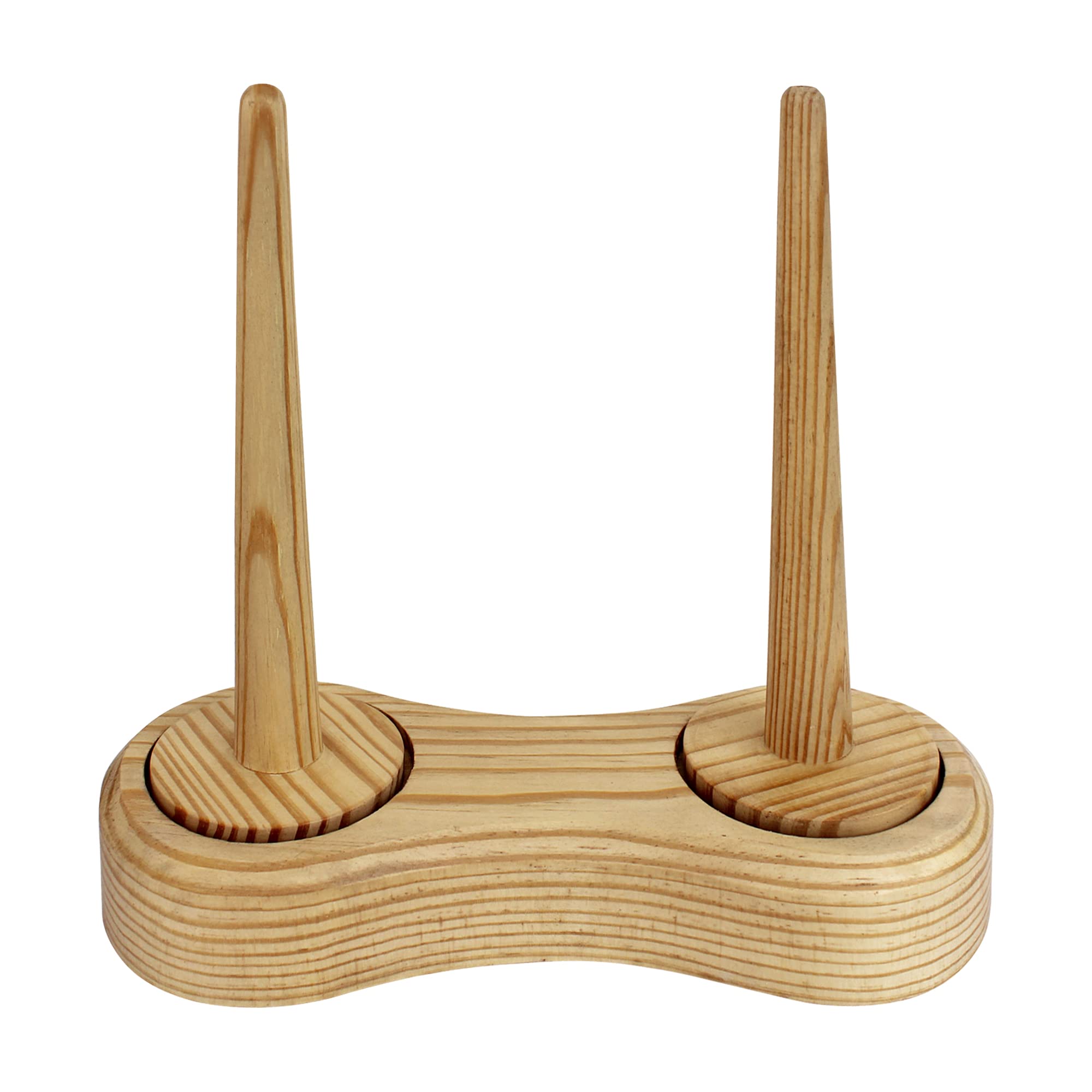 IBLAY Double Yarn Ball Holder Spindle Sewing Thread Big Base Fiber Crocheting Tool Kit Wool Skein Cord Organizer Tape Rope Storage Wooden Spinning Yarn & Thread Holder