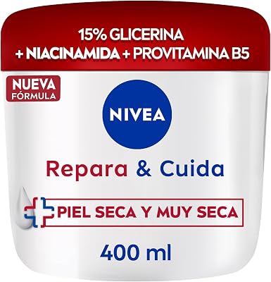 NIVEA Repair & Care Creme hidratante corporal, facial e de mãos (1 x 400 ml), 72 h creme hidratante com glicerina e vitamina E pura, para pele seca e muito seca