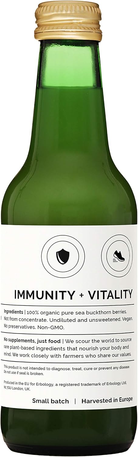 Erbology Organic Sea Buckthorn Juice 250ml, Supports Immunity and Boosts Energy, High in Vitamin C, Omega-7 and Beta-carotene - Image 3