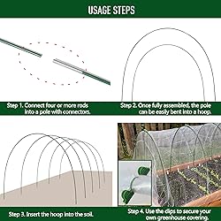 MAXPACE Greenhouse Hoops for DIY Grow Tunnels Less