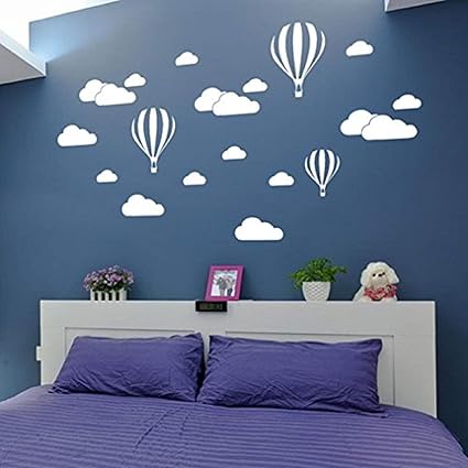 Beautyjourney Stickers Muraux Arbre Enfant Bricolage Grand Nuages Mur Decalques Enfants Chambre Decoration Art Maison Stickers Muraux Animaux Blanc Amazon Fr Cuisine Maison
