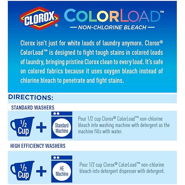 CLOROX COLORLOAD NON-CHLORINE BLEACH, 60 OZ BOTTLE, 60 FL OZ
