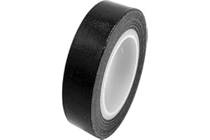 QJZXUEZHEN 1Roll Heat Resistant Tape, High Temperature Heat Transfer Tape, PTFE Tape,Film Adhesive Tape, 13mm / 1/2" Width, 10m / 33ft Length, Black 0.5" / 1.3cm Width