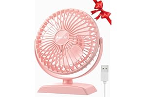 AaoLin Desk Fan, USB Small Fans with 3 Speeds Strong Airflow, Quiet Portable, 360° Rotation Personal Table Fan for Home,Office, Bedroom Desktop