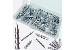 DAMIDEL 100Pcs/Box Nail Weights Sinkers(1/6oz,1/8oz,1/14oz,1/20oz,1/25oz,1/50oz) 6 Sizes Mixed，Insert Sinkers Lead Fishing Weights for Tackle Worm Soft Plastic Lures