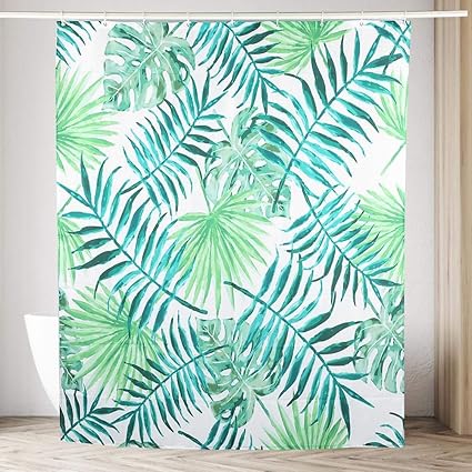 Groene Bladeren Patroon Badkamer Gordijn Douchegordijn Douchegordijn Voering Douchegordijn Set Balkon Paskamer Voor Huishoudelijke Badkamer Badkuip 150cm 180cm Amazon Nl
