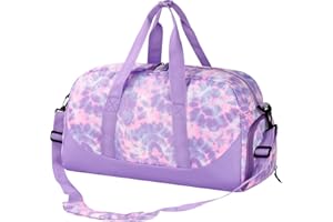 Choco Mocha Kids Duffle Bag Girls - Tie Dye Overnight Bags for Girl Ages 9-12, Purple