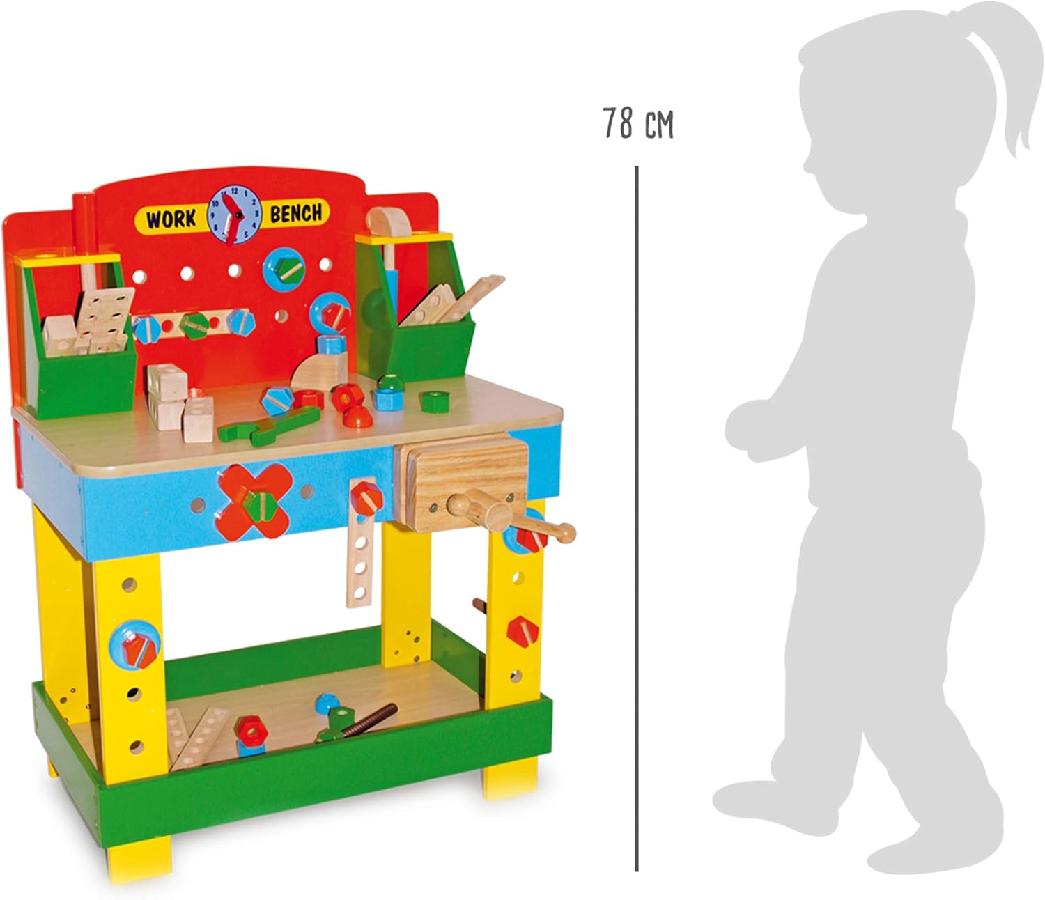 small foot 1533 Workbench "Tobi" made of colorful wood, incl. accessories, tools, vice and storage space, from 3 years - Image 5