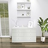 GLCHQ Modern Storage Cabinet Chest of Drawers Wood Storage Cabinet with 6 Drawers, Sideboard for Entryway, Living Room, Bedro