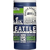 FANMATS NFL Seattle Seahawks Super Bowl 60 Champions 12 oz Stainless Steel Slim Can Coolie - Powder-Coated Stainless Steel, Team Color
