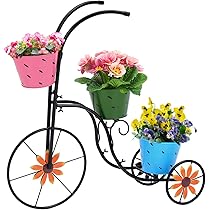 Amazon.com : Glitzhome Metal Standing Planter Hand Painted