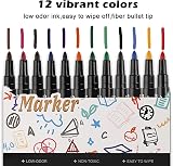 ABEIER 12 Colors Magnetic Whiteboard Markers with Eraser Dual-Use Pen Set view 2