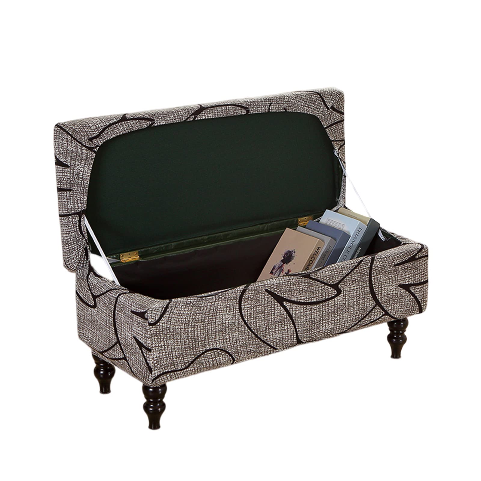 Photo 1 of FUANGUI Ottoman Cover Stretch Storage Ottoman Bench Slipcover Printed Folding Storage Bench Ottoman Cover Footrest Stool Slipcover Footstool Protector Cover with Elastic Bottom