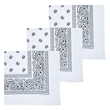 MDSTYLE 3 PCS 100% Cotton Bandana for Men & Women