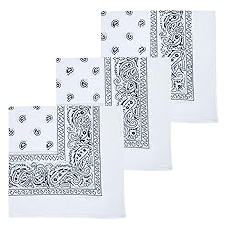 MDSTYLE 3 PCS 100% Cotton Bandana for Men & Women