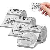 3 Rolls Round Clear Labels for NIIMBOT B1 B21 B3S K3 Label Maker, 2'' x 2'' (50x50mm) Printer Labels, Food Labels for Jars, Personalized Editable Labels for Home/School/Office