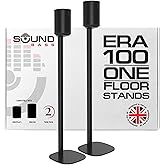 Sound Bass ERA100 Floor Stand, Twin (2pcs), Compatible with Sonos ERA 100, Sonos One or Play 1 Speakers, Accessories Included. Designed in The UK, Double, Pair (Black)