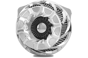 TOPRAMETAL For harley air cleaner filter Touring street glide road king electra tri trike Dyna Sportster XL 883 1200 Softail air intake (Drift style -Chromed, C-For Touring 08-16, Softail 16-17)