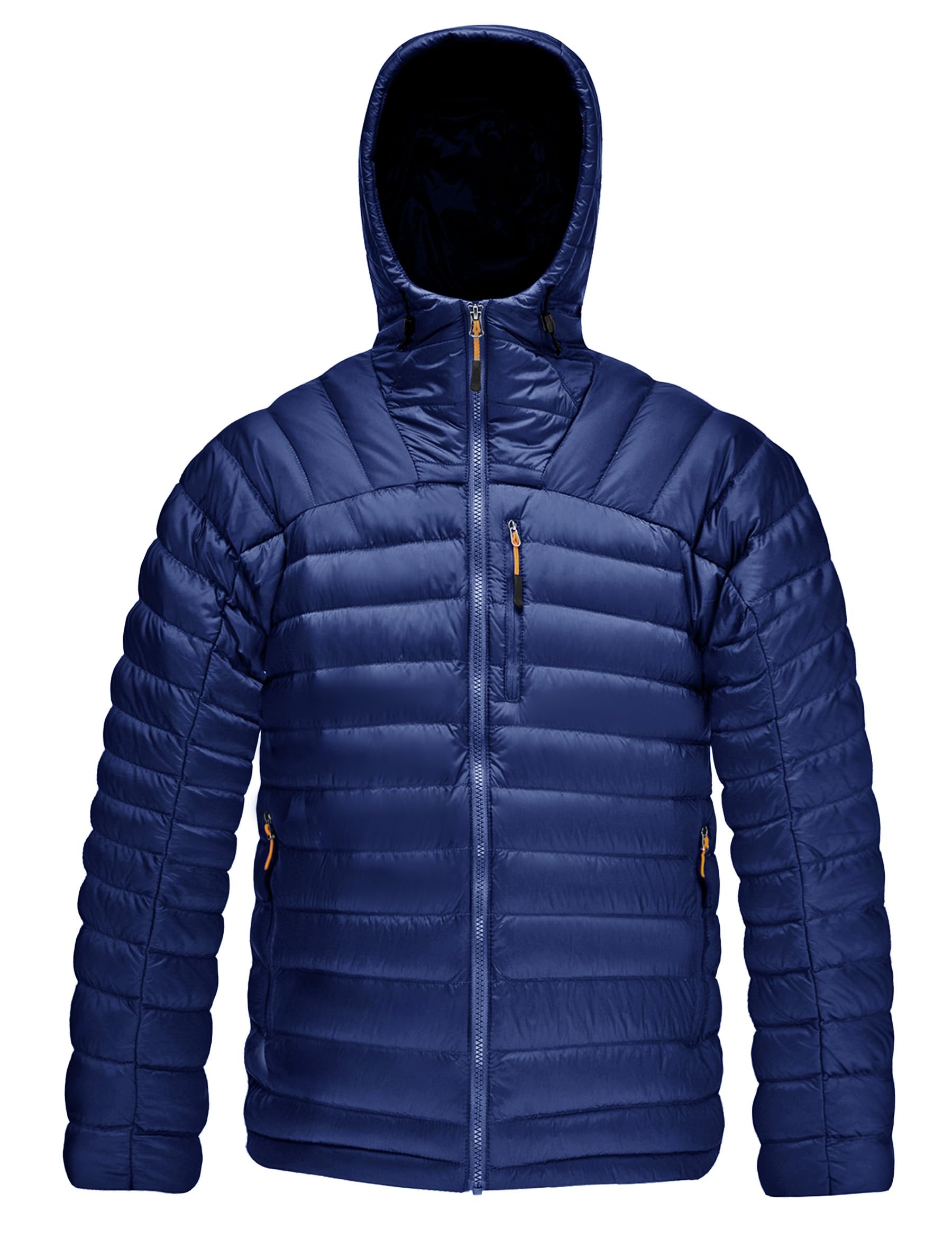 HARD LAND Men's Down Jacket Packable Puffer Jacket Water Resistant Hooded Insulated Lightweight Outdoor Down Jacket Royal Blue Size XXXXL