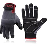 HANDLANDY Work Gloves for Men & Women, Utility Mechanic Working Gloves Touch Screen, Flexible Yard Work Gloves