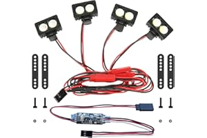 RC Light Bar RC Crawler Lights LED Headlight 4PCS RC Car Lights RC Crawler Accessories for Axial SCX10 Traxxas TRX4 TRX4M Arrma Senton Redcat GEN7 1/10 1/18 RC Car Roof Light Kit Zhongzhen