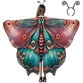 AtRenty Halloween Moth Butterfly Wings Costumes for Women - Adult Moth Butterfly Wings Cape Shawl for Halloween Costume