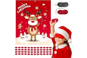 Haunt Couture Christmas Party Game for Kids & Family - Pin The Nose on The Reindeer Holiday Activity, Fun Indoor Games for Christmas Party Favors, Family Gathering