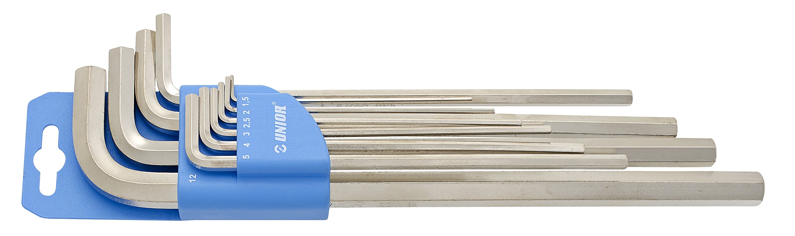 Unior 220/3LPH Allen Key Set for Allen Screws Long Version Set in Plastic Clip