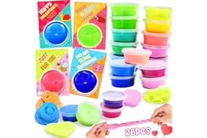 LUKBERA 28pcs Valentine’s Day Gift Cards with Colorful Playing Dough Set, Party Toy Clay Playdough for Boys Girls Valentines Day School Exchange Gift Games Prizes