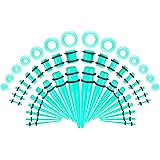 Memsion Ear Stretching Kit 50 Pieces 14Gauges-00Gauges Earrings Piercing Kit