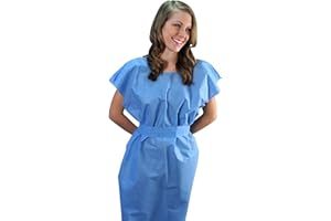 DISPOSABLEGOWNS Disposable Medical Exam Gowns - 50 pcs - 27"x36" - Sz: Small - Blue