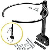 Retractable 5 Gallon Bucket Holder 6-Way Clamp-On No-Drill Steel Bracket | Commercial Use Folding Trash Carrier and Tool Holder for Zero Turn Mowers, ROPS Roll Bar Mount &amp; Lawn Tractors