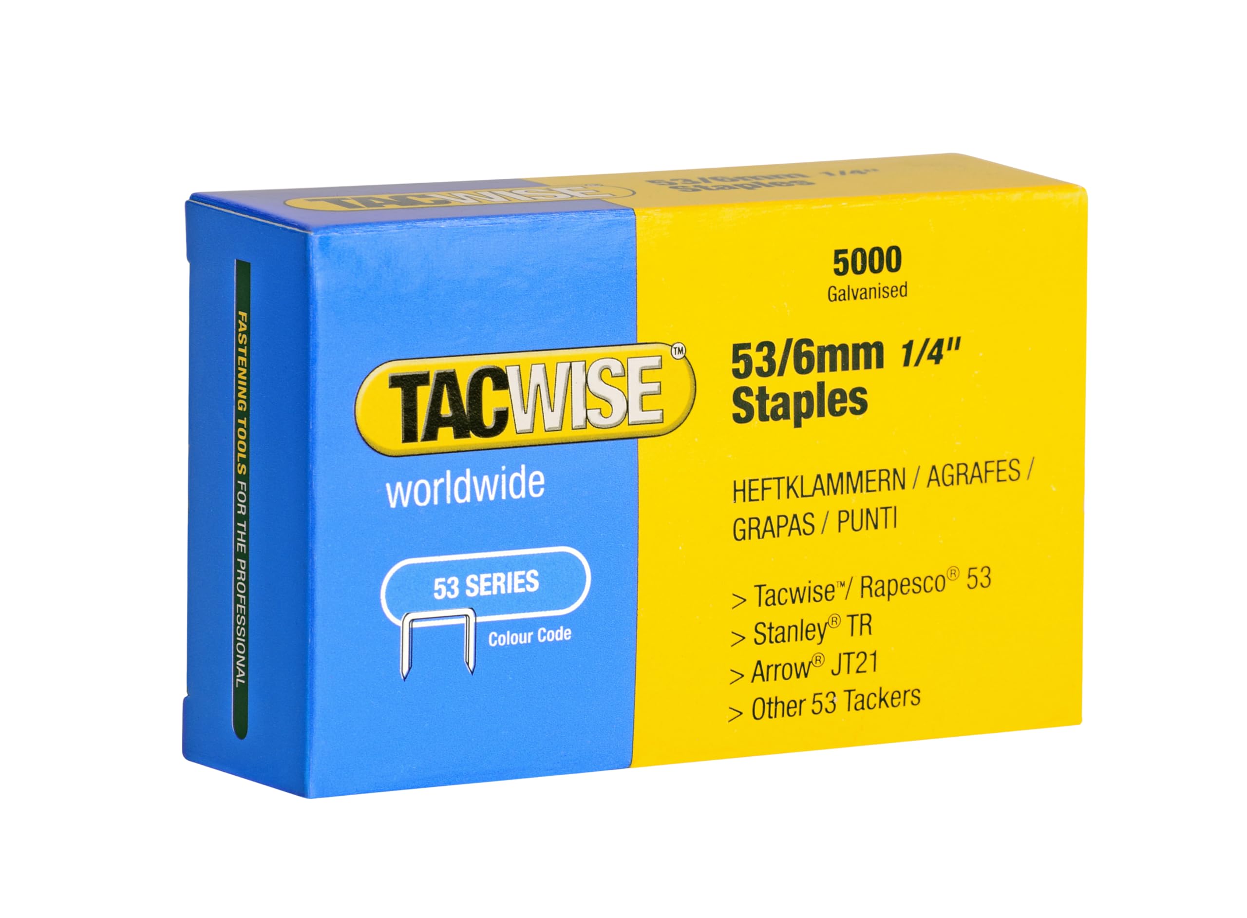 Tacwise 0331 Type 53 / 6 mm Galvanised Staples, Pack of 5000
