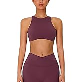 ABOCIW Womens High Neck Sports Bra Padded Cut Out Back Gym Workout Bra Sleeveless Yoga Pilates Crop Tops