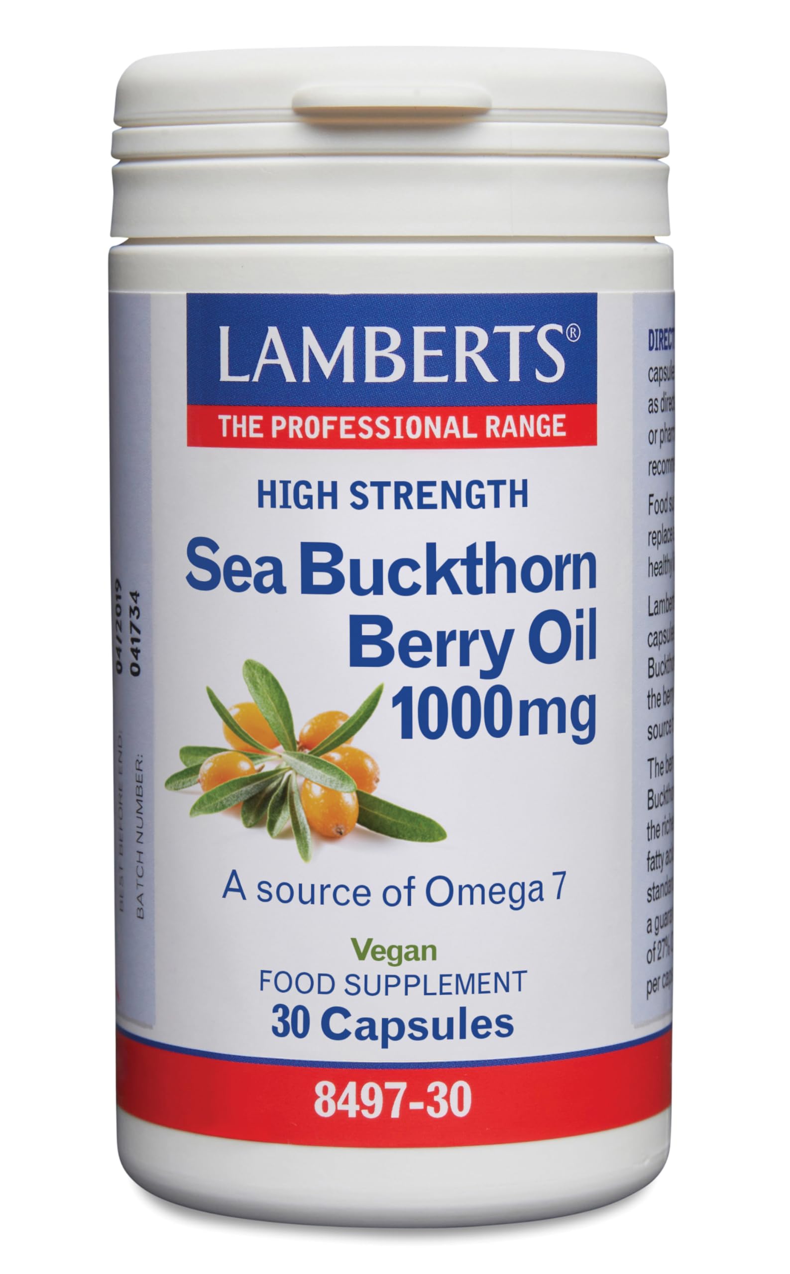 Lamberts Sea Buckthorn Berry Oil 1000mg 30 Capsules