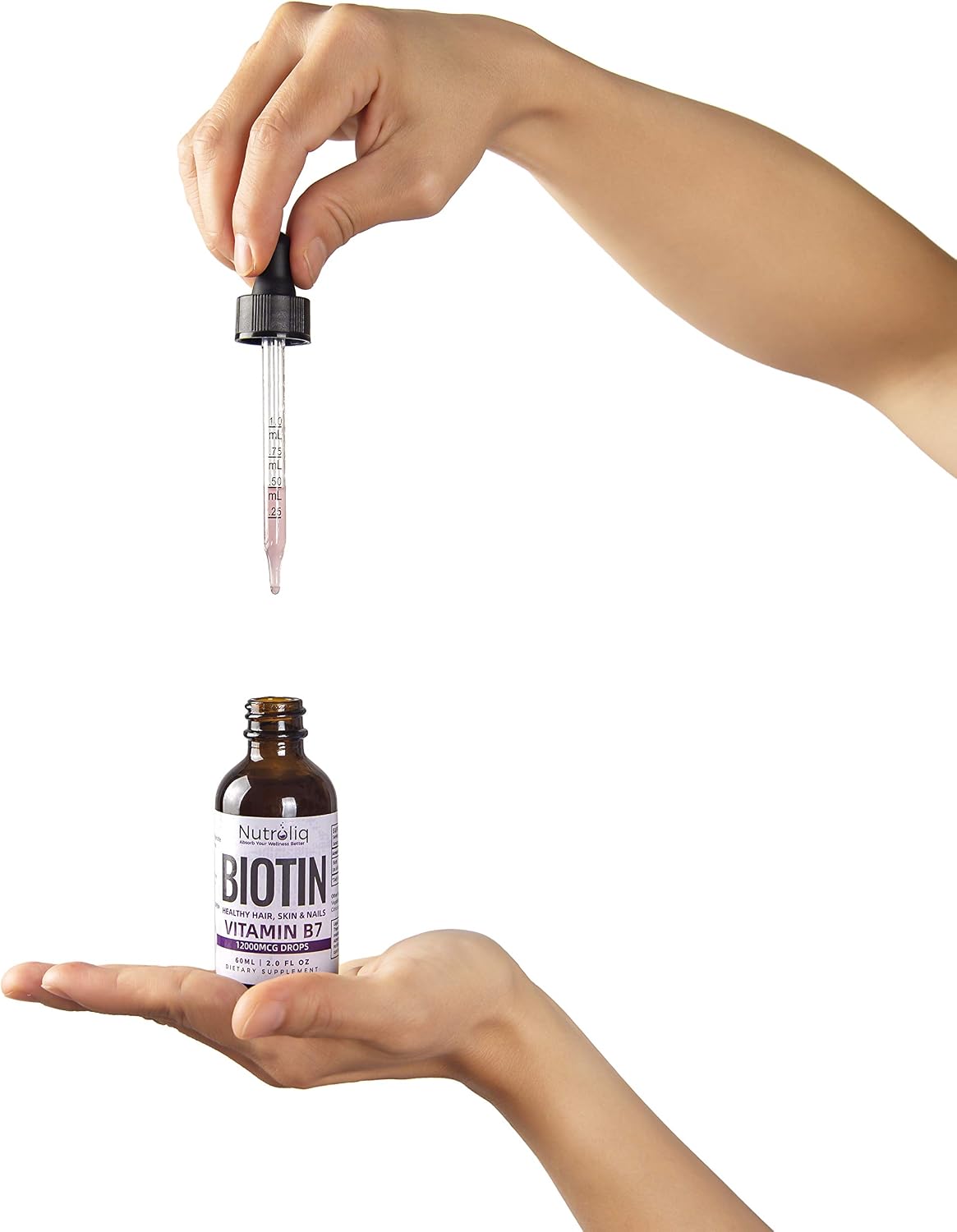 Nutroliq Biotin Liquid Drops, Vegan Vitamin B7 Dietary Supplement for Hair Nail & Skin Health - Image 4