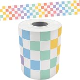 Teacher Created Resources Cool for School Checkers Straight Rolled Border Trim - 50ft - Decorate Bulletin Boards, Walls, Desks, Windows, Doors, Lockers, Schools, Classrooms, Homeschool &amp; Offices