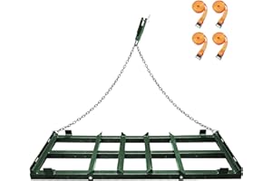 MONTEX 4 FT Drag Harrow Driveway Grader Heavy Duty, Driveway Drag for Gravel, Tow Behind Lawn Rake for ATV, UTV, Tractor, Mower, Power Rake for Gravel, Land Leveling