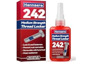 HANNAERA Thread Locker 242M Blue 50ML/1.69FL OZ, Medium Strength Removable, Lock Tight & Seal Nuts, Bolts, Fasteners and Metals, High-Temperature, Anaerobic, Anti-Rust