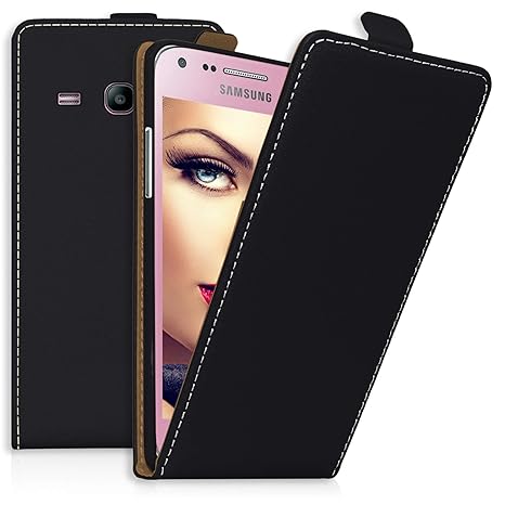 mtb more energy® Flip-Case für Samsung Galaxy Core Plus (SM-G350, 4.3'') | schwarz | Kunstleder | Schutz-Tasche Cover Hülle