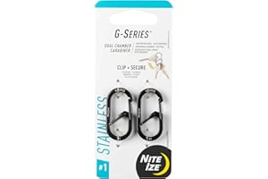 Nite Ize GS1-01-2R6 G-Series Dual Chamber Carabiner, Size #1 2-Pack, Black