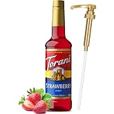 Coffee Syrup, Strawberry Flavored Syrup for Drinks, Pump Included, 25.4 Fl Oz