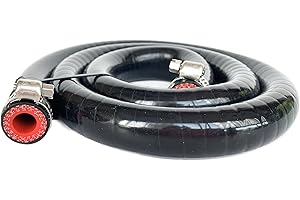 Bekelan 9.5MM (3/8") X 3.28FT Black High Temp Reinforced Silicone Heater Tubing Hose Radiator Coolant Straight Line(Work Pressure 145PSI/4-ply Reinforced/5MM Thick)+2 Clamp