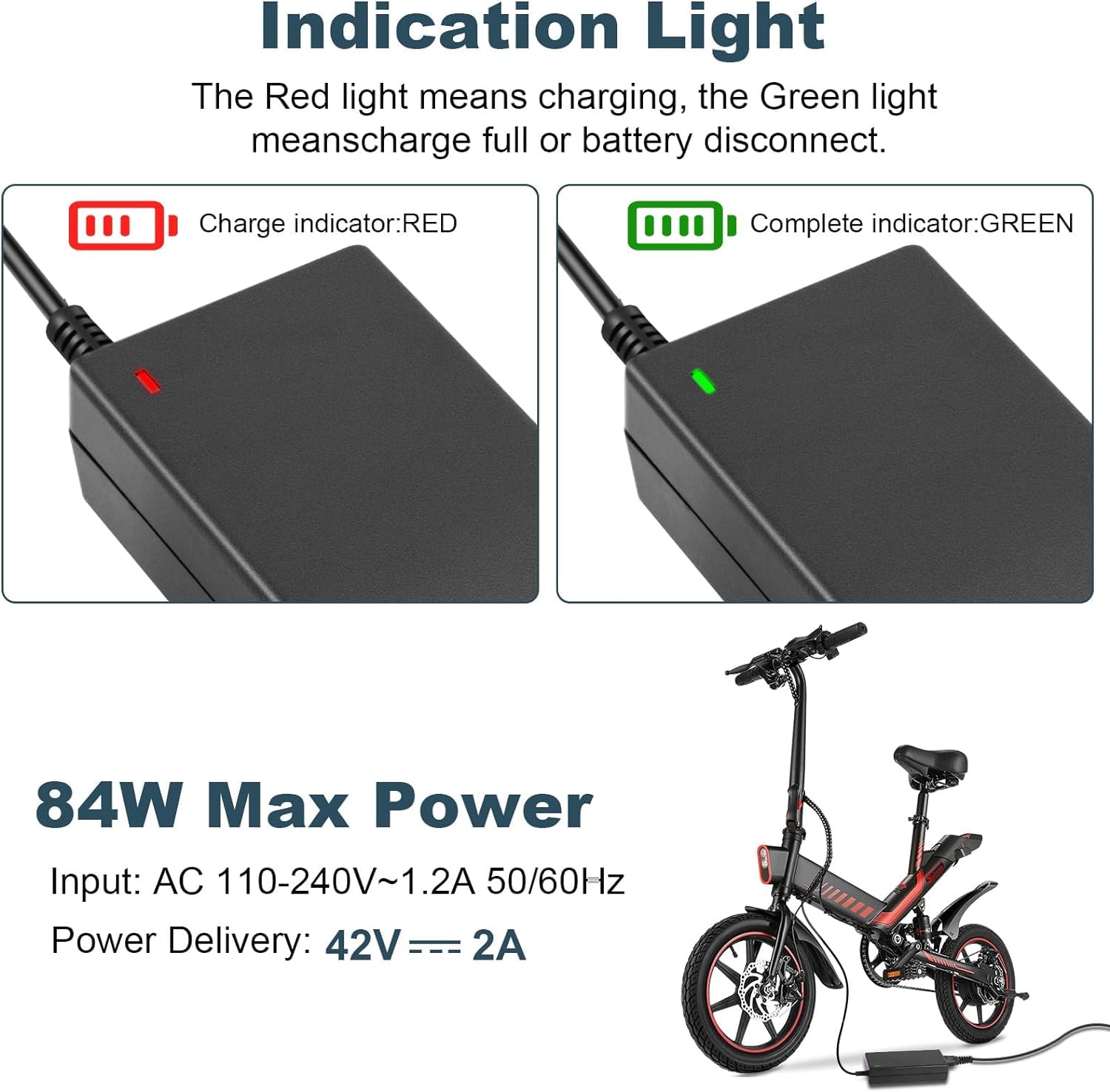 42V 2A Charger with 7 Plugs Connections, for Razor/Jetson/Voyage, gotrax, ninebot Charger for 36V 10S Li-ion Battery