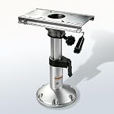 MANUMARINE Boat Seat Pedestal Aluminum Adjustable Height Locking Base | Adjustable height locking mechanism, fits fishing and pontoon boats, marine-grade aluminum construction
