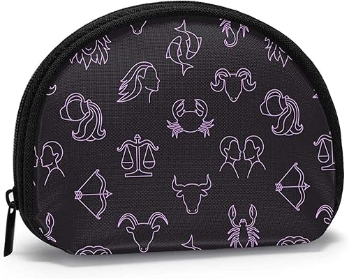 Amazon キャンサーゾディアックコンステレーションおうし座乙女座うお座プリントテーマミニチェンジ財布かわいい シェル収納バッグガールウォレットバックル小銭入れキーポーチ女性の目新しさを与える 小銭入れ