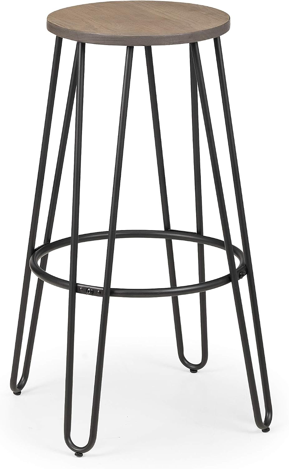 Julian Bowen Dalston Set of 2 Bar Stools, Mocha Elm/Black