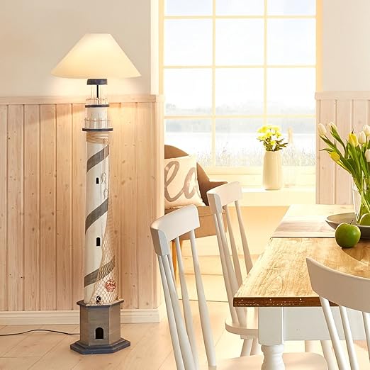 Miavilla Lighthouse Lighthouse Floor Lamp With Fabric Shade Lamp