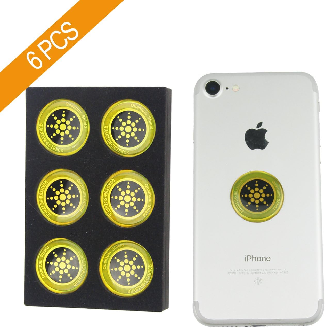 Anti Radiation Protector Shield Sticker, EMF Neutralizer Patch Scalar Ion for All Mobile Phones iPad iPod MacBook (Gold)