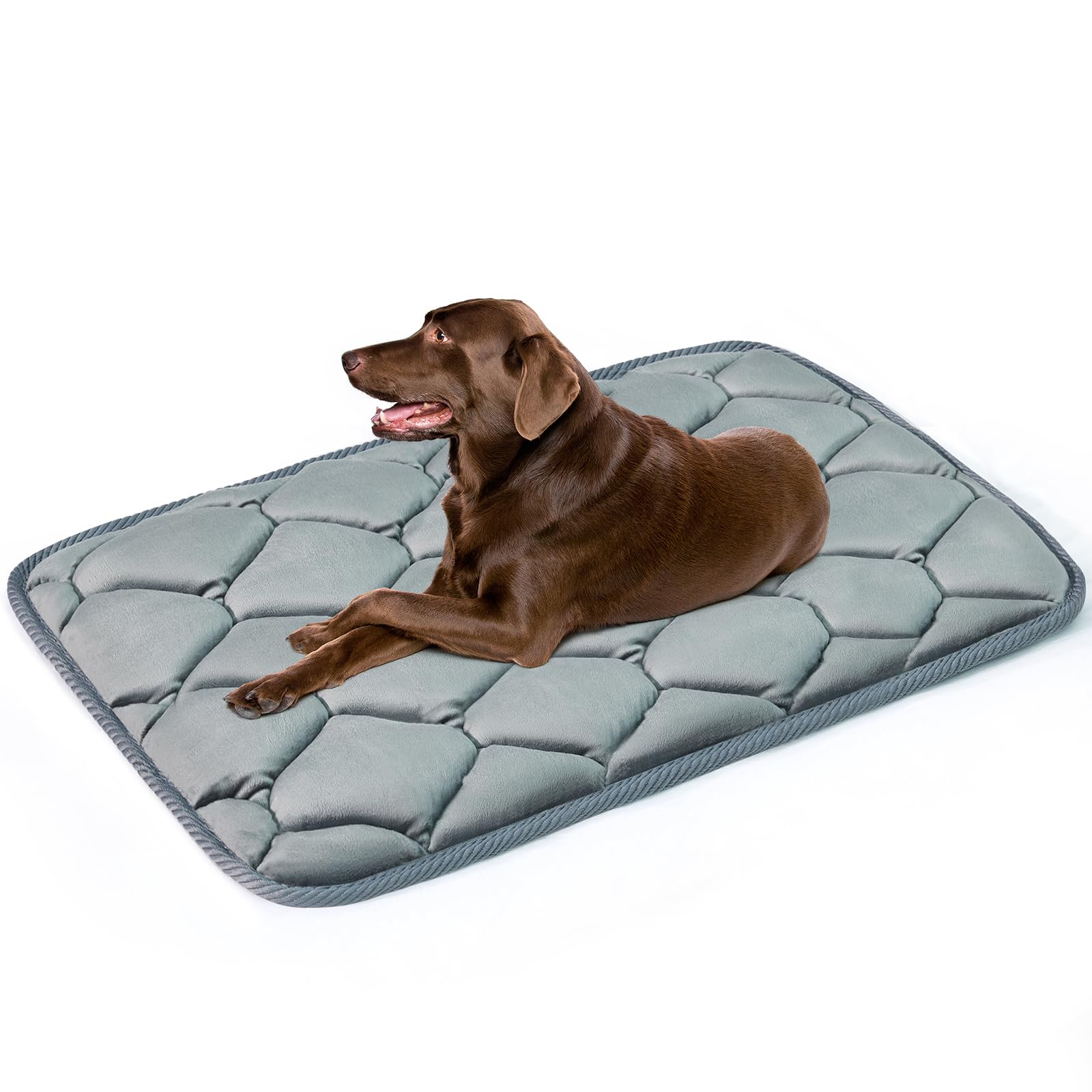 Geegoos Large Dog Crate Mattress,Washable Soft Kennel Pads,Pet Bed Blanket Crate Mat Suitable for 42 inch Cage,Pet Bed Mats for Large(104x68cm,Grey)